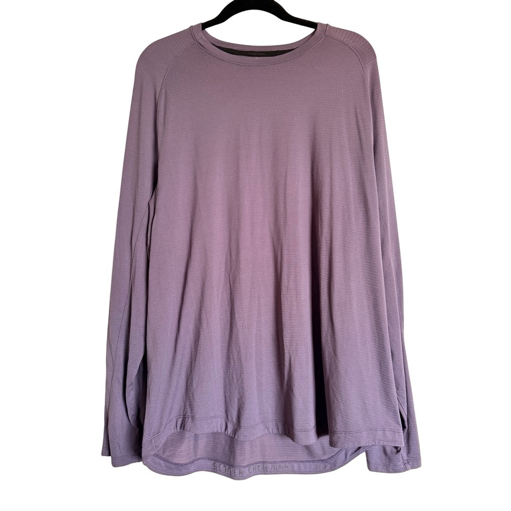 Activewear Outdoor Preppy Lululemon Long Sleeve Shirt Purple Crew Neck Size L